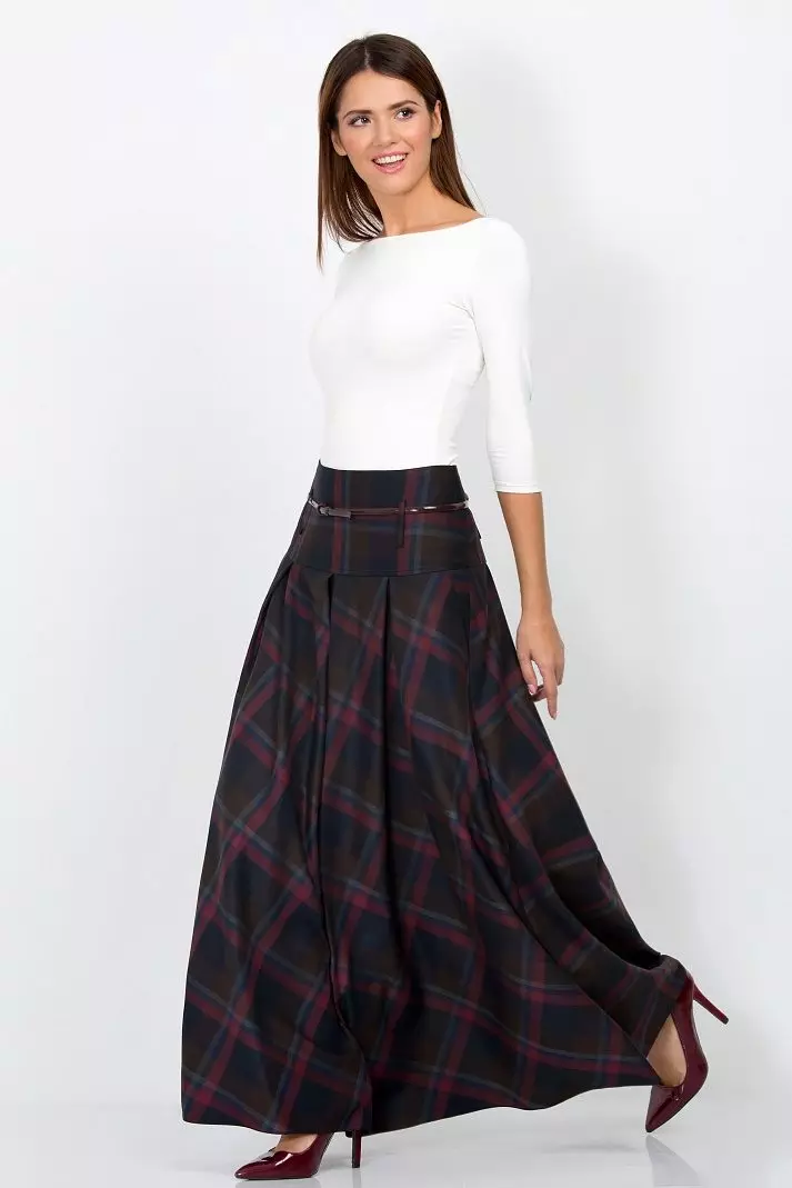 ئۇزۇن يوپكىلار (117 پارچە): مودا يۈزلىنىشى, گۈزەل maxi skirt تىپلىرى 14617_49