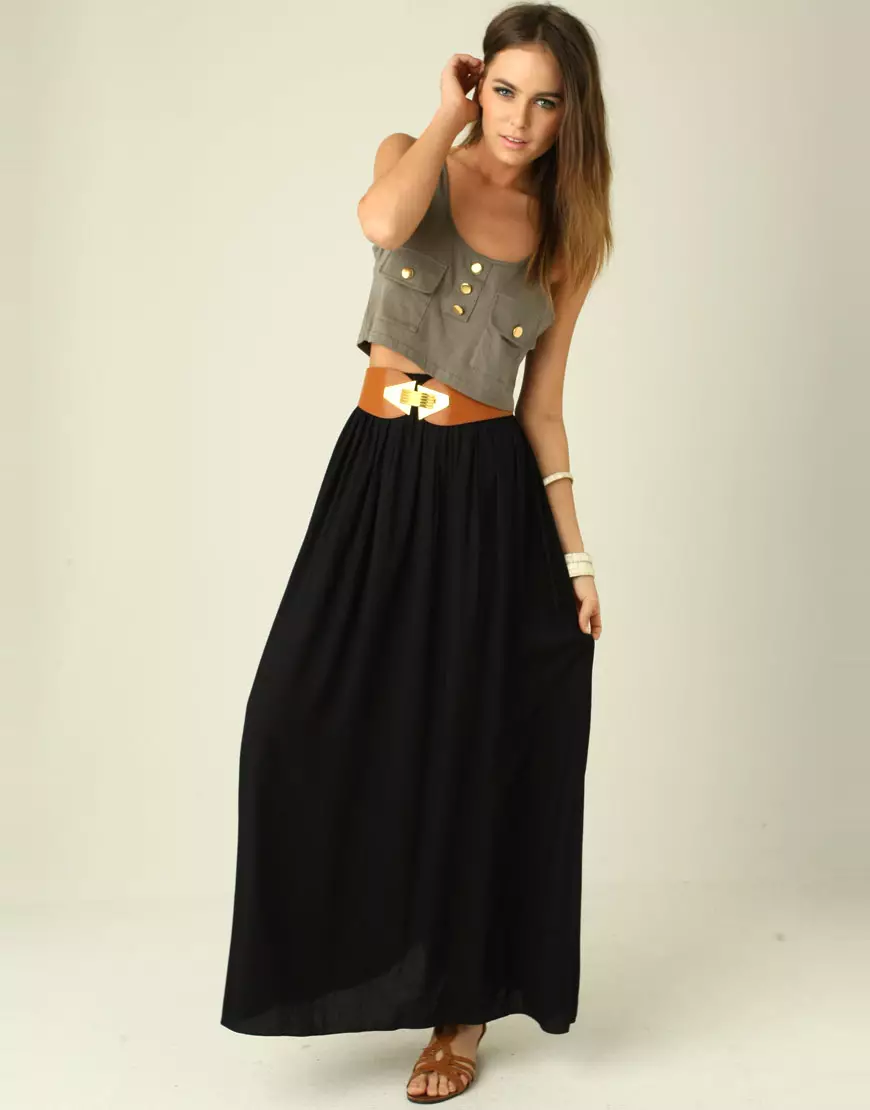 Дуге сукње (117 фотографија): Модни трендови, прелепи модели сукње Маки 14617_66