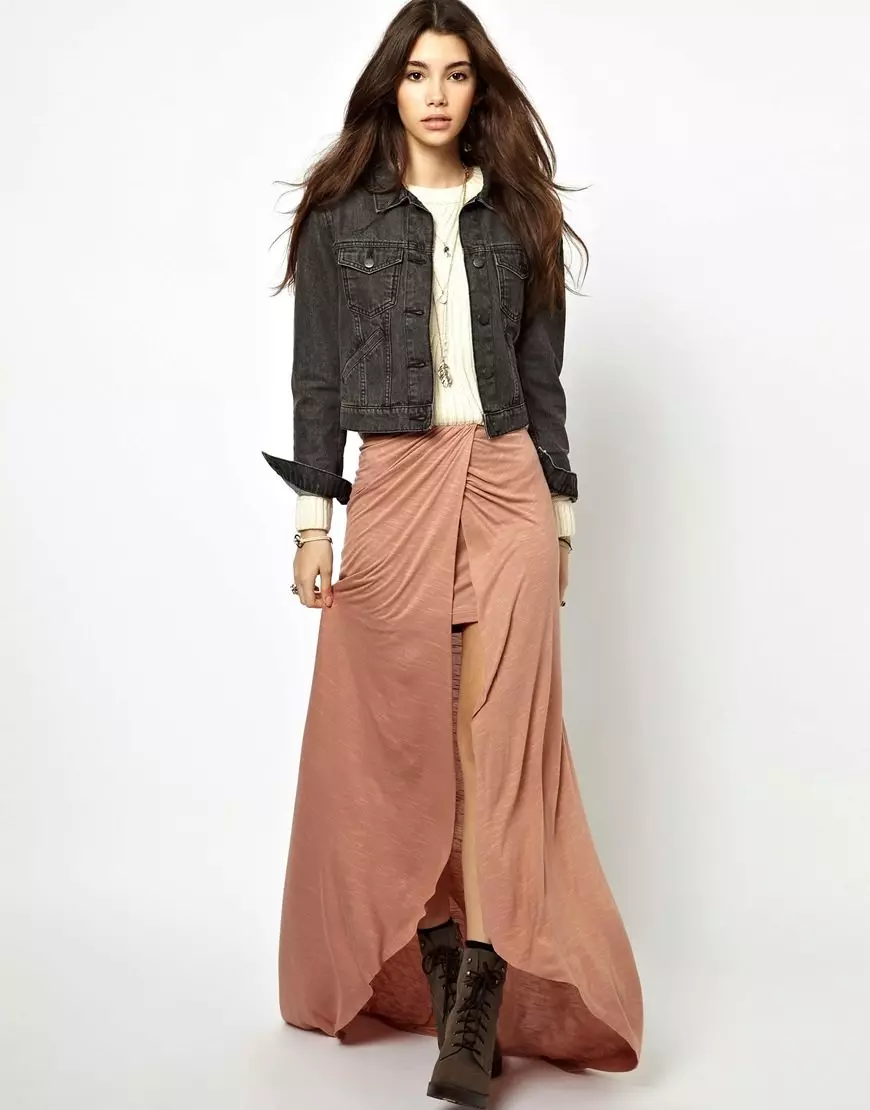 ئۇزۇن يوپكىلار (117 پارچە): مودا يۈزلىنىشى, گۈزەل maxi skirt تىپلىرى 14617_8