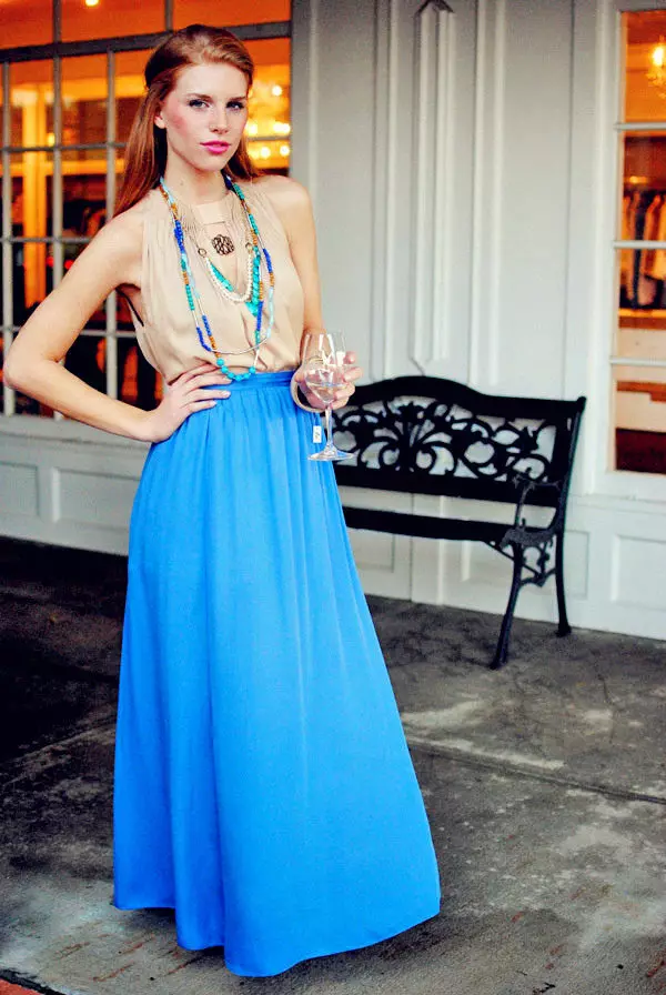 Дуге сукње (117 фотографија): Модни трендови, прелепи модели сукње Маки 14617_89