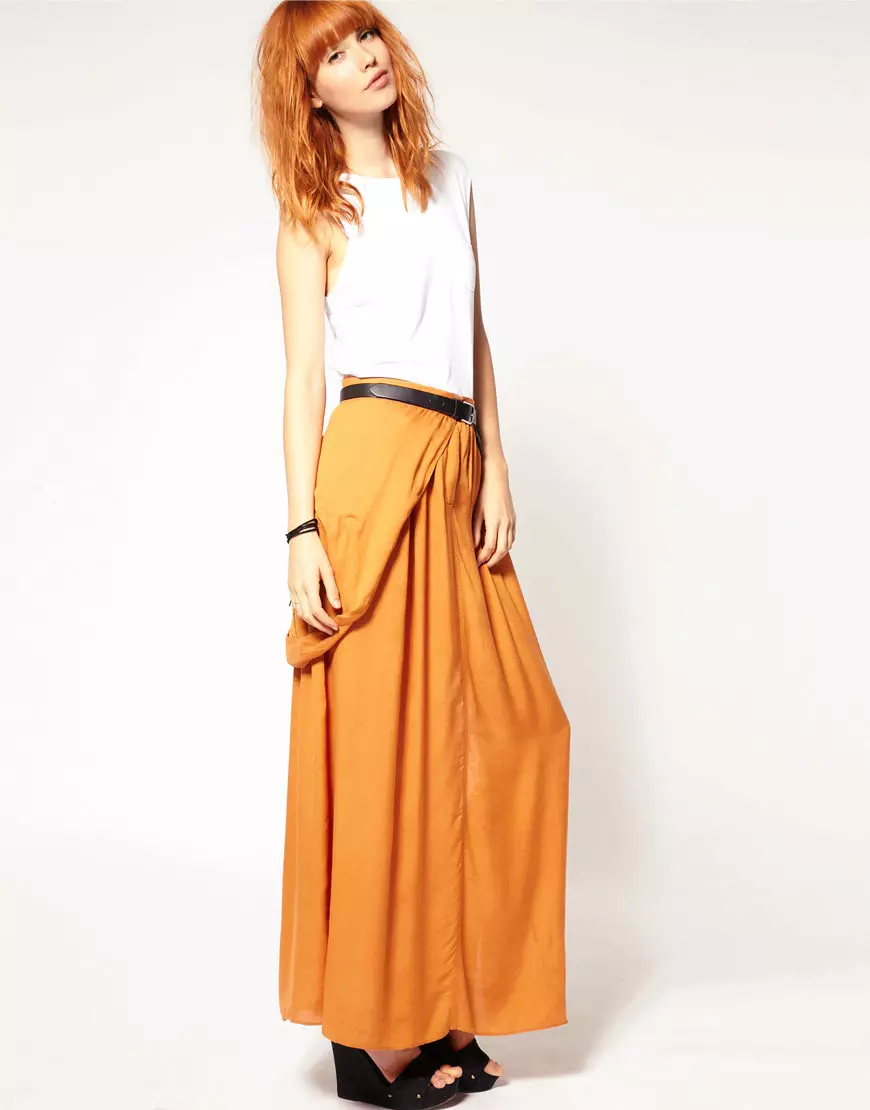 ئۇزۇن يوپكىلار (117 پارچە): مودا يۈزلىنىشى, گۈزەل maxi skirt تىپلىرى 14617_9