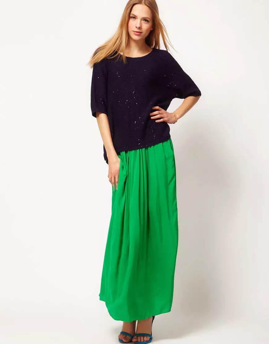 חצאיות ארוכות (117 תמונות): מגמות אופנה, יפה Maxi חצאית דגמים 14617_92