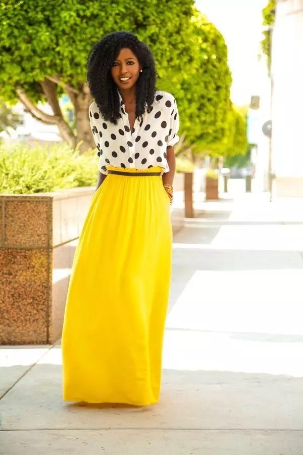Skirts verdhë (102 foto): Çfarë është e veshur, laps dhe diell, të gjatë në dysheme dhe të shkurtër, me të zezë, blu, jeshile dhe të bardhë 14623_11