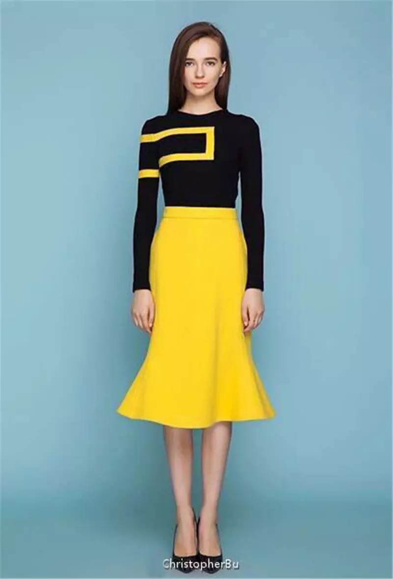 Skirts verdhë (102 foto): Çfarë është e veshur, laps dhe diell, të gjatë në dysheme dhe të shkurtër, me të zezë, blu, jeshile dhe të bardhë 14623_79