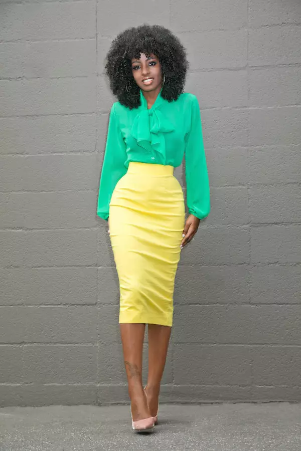 Skirts verdhë (102 foto): Çfarë është e veshur, laps dhe diell, të gjatë në dysheme dhe të shkurtër, me të zezë, blu, jeshile dhe të bardhë 14623_97