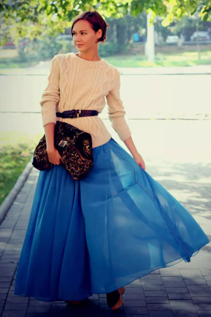 Blue Skirt (Hotunan 132): Abin da za a sa, fensir, tsawon ƙasa da gajere, duhu shuɗi da shuɗi mai haske, denim 14624_126