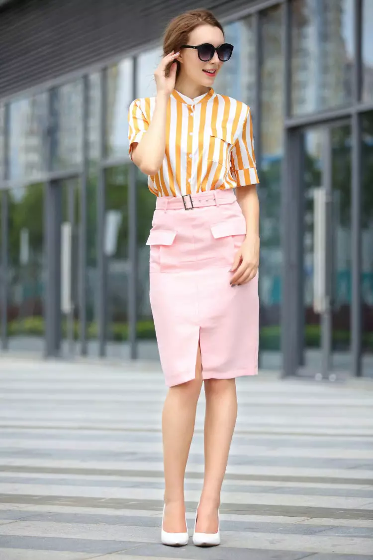 Pink skirts (150 photos): What is wearing, long and short, pencil and lush sun, gentle pink and bright pink, with white, black, long 14630_141
