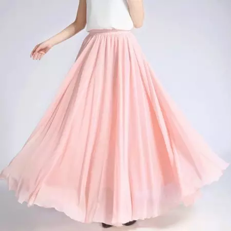 粉红色的裙子（150张）：穿什么，长而短，铅笔和郁郁葱葱的阳光，温柔的粉红色和亮粉色，白色，黑色，长 14630_22