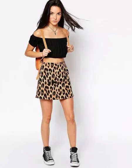 Leopard Skirt (58 장의 사진) : 착용, 연필, 바닥에 길고 짧게 14639_2