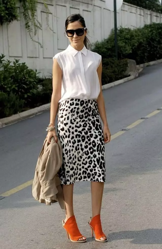 Leopard Skirt（58写真）：暖かい、鉛筆、床に長く 14639_23
