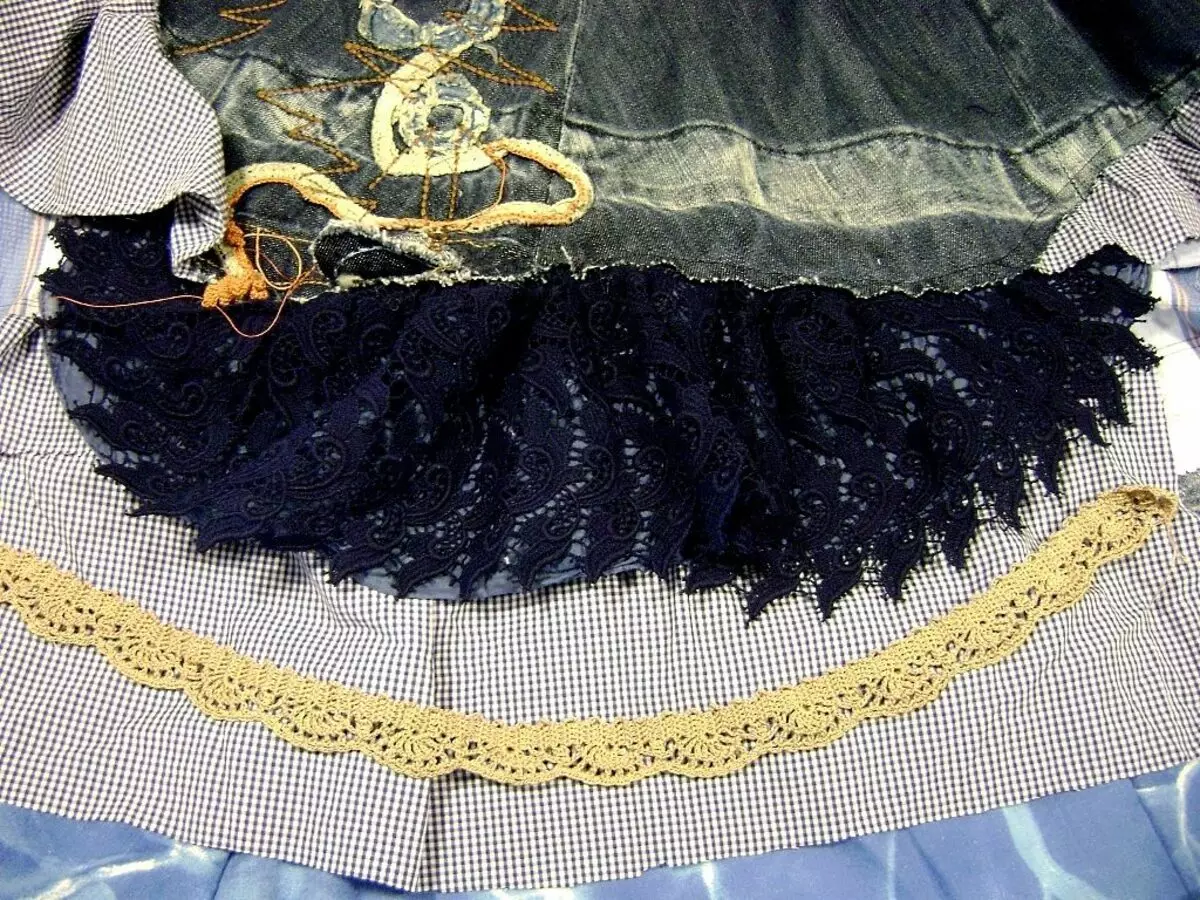 Bocho Skirts (51 mga larawan): Ano ang magsuot ng Boho Skirts, Crochet Crochet Skirts sa estilo ng Boho, denim models 14640_49