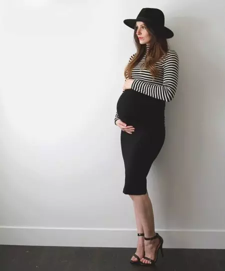 妊娠中の女性のためのスカート（48写真）：床と短い、鉛筆、砂の上の長さ、ゴムバンドの上に長い 14643_39