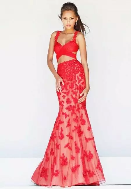 Long Red Organza svārki