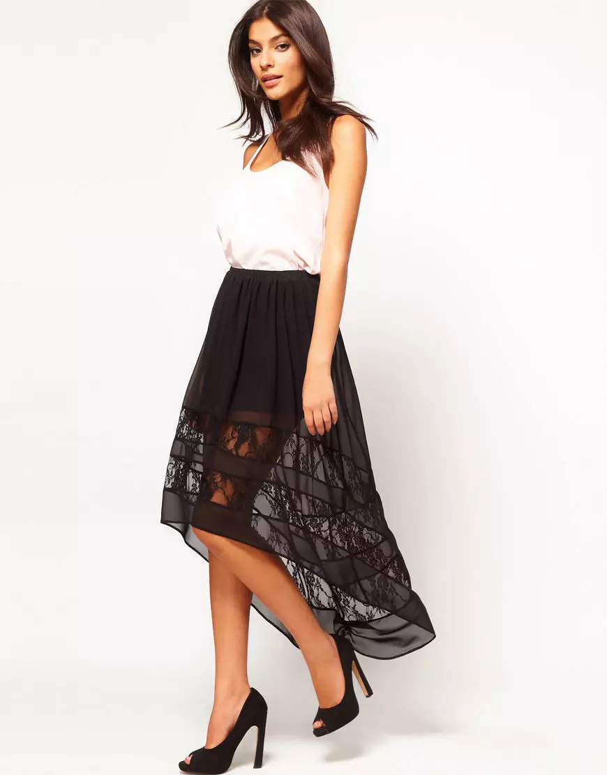 Asymmetric chiffon skirt
