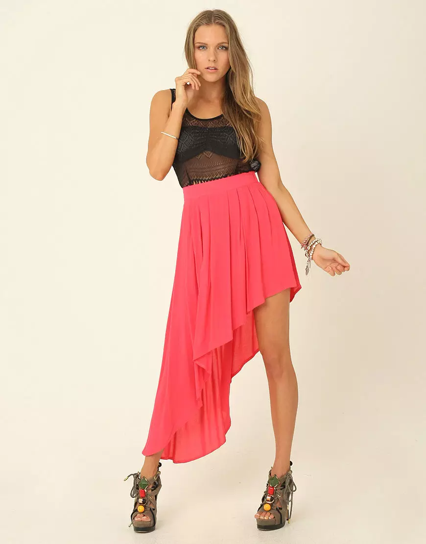 Chiffon asymmetric sket