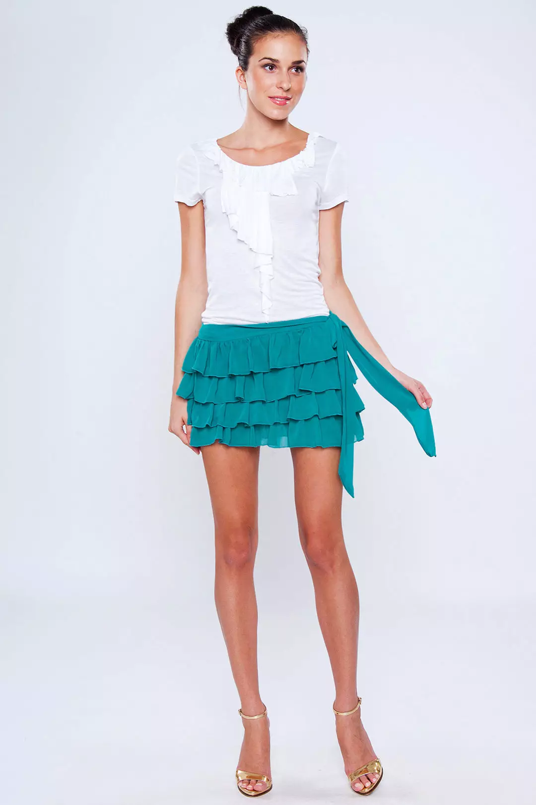 rok pendek dengan turquoise angsa