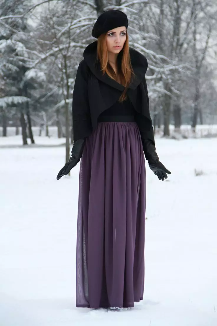 Sukňa Maxi v zimnom obrázku