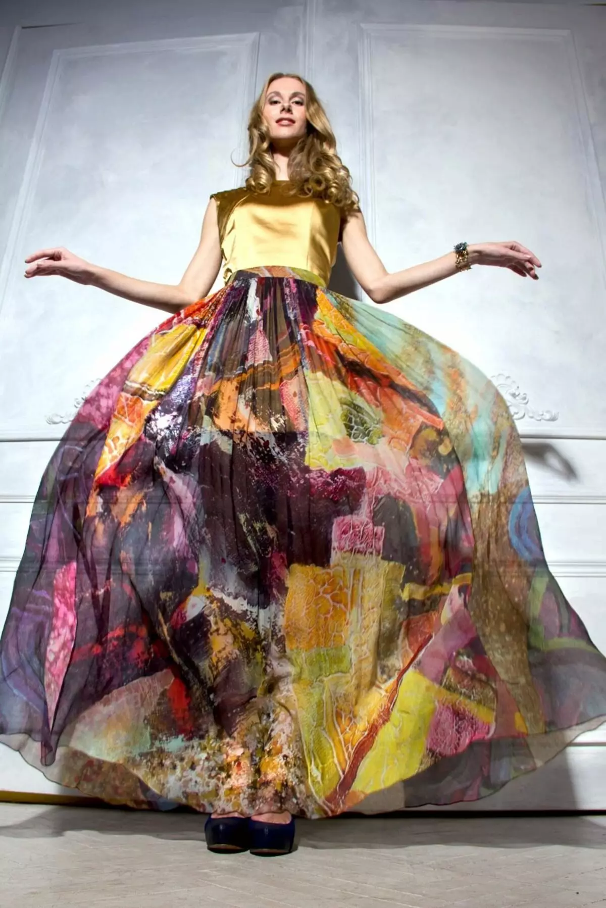 Multicolored Chiffon Skirt.
