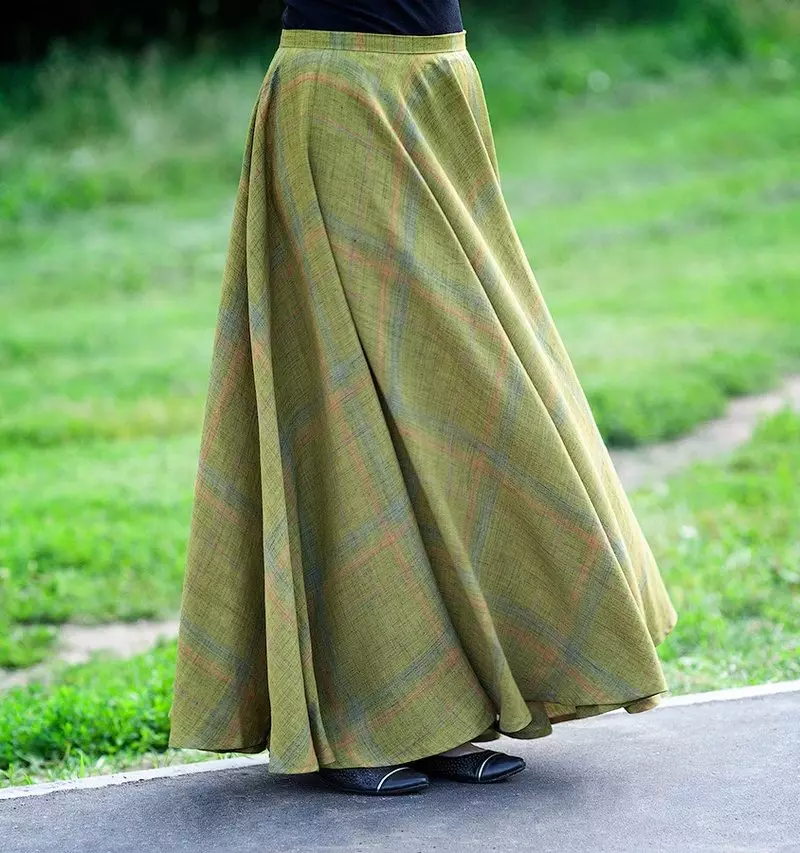 लिनेन शंकूच्या आकाराचे स्कर्ट