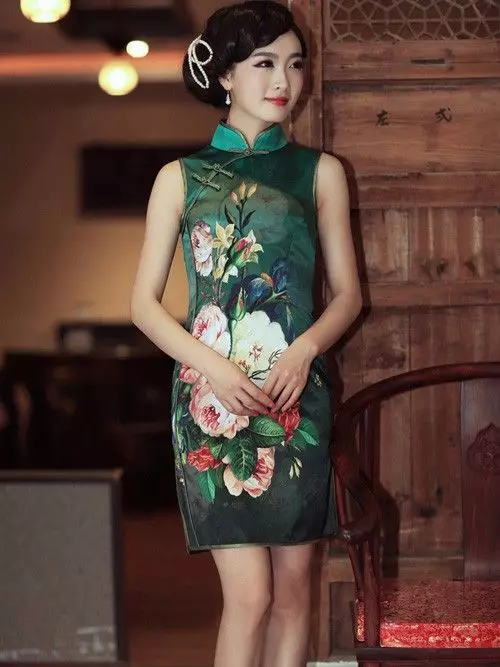 סינית בסגנון Cypao השמלה multicolored