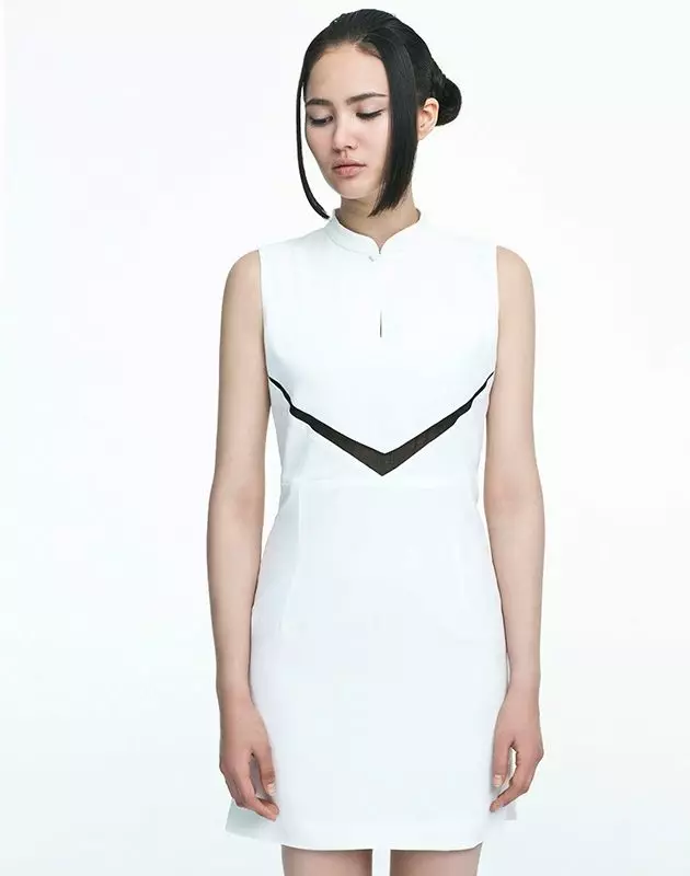 Valge valgus kleit Hiina stiilis