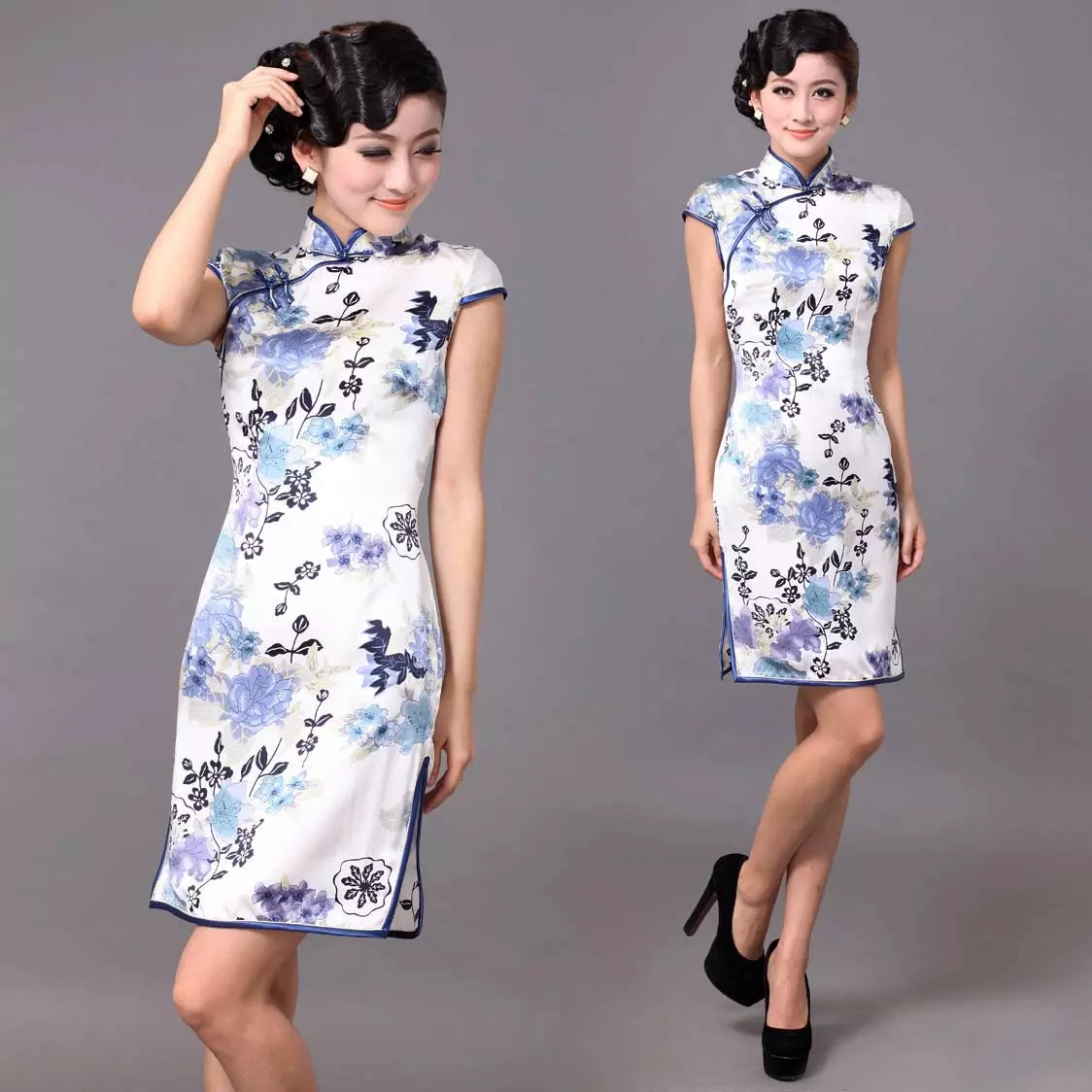 Frizūra ķīniešu stila kleita