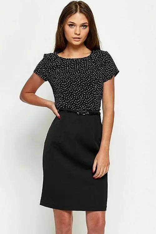Poscubined Casual Casual with A Top in Polka Dot and Skirtek Monoton