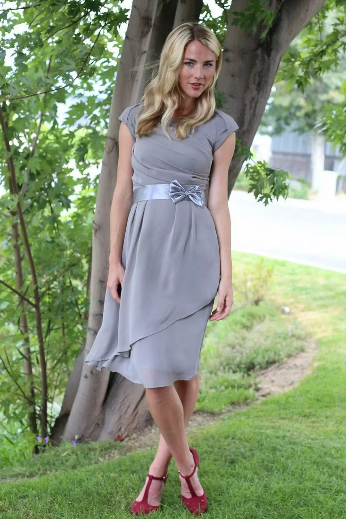 Grey Casual Casual With Belt Satin