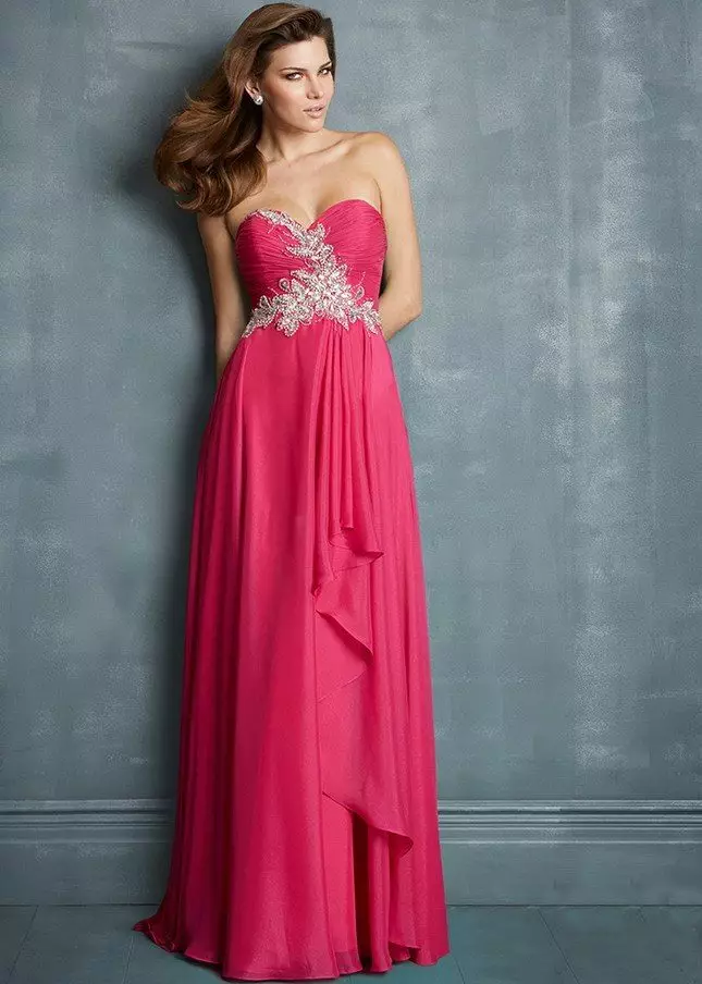 Evening Long Fuchsia Color Dress