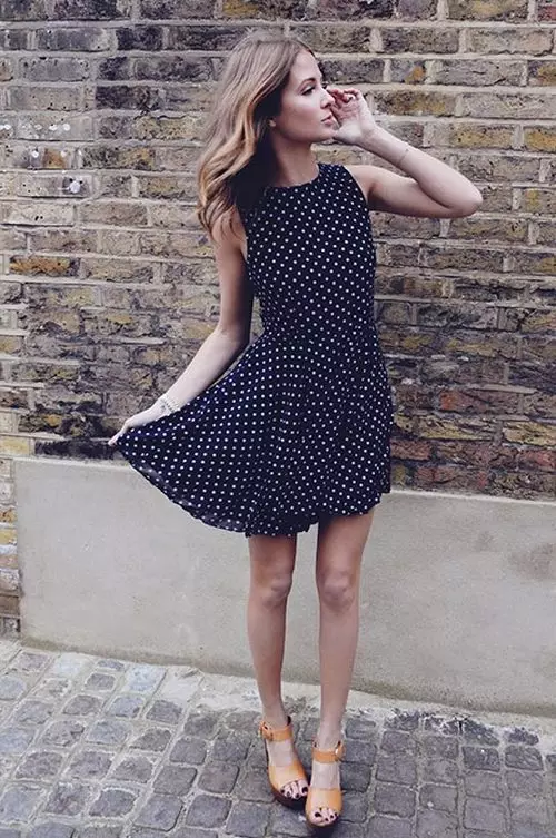 Casual Dress in Small Polka Dot