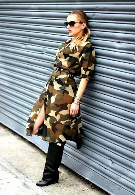 Camouflage šaty Safari stredne dĺžka