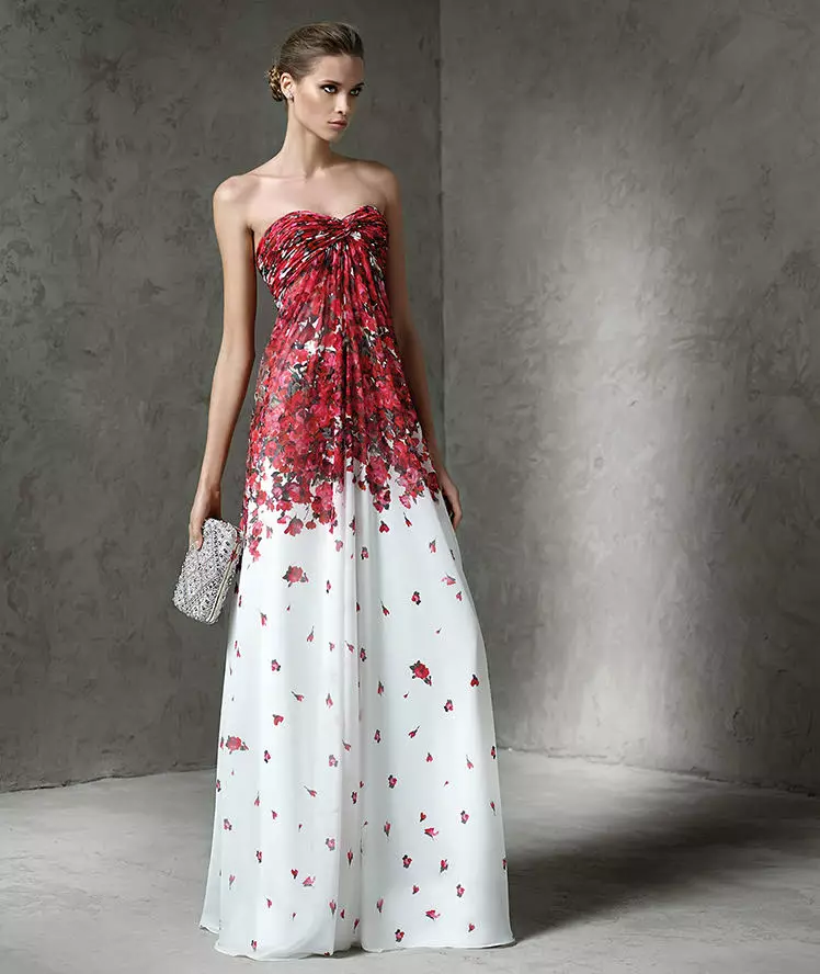 Gaun Putih Kanthi Print FLOROAL RED