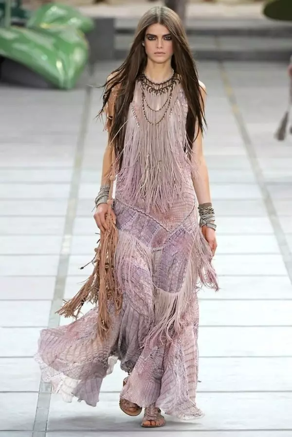 Boho Stret Dress tare da fring