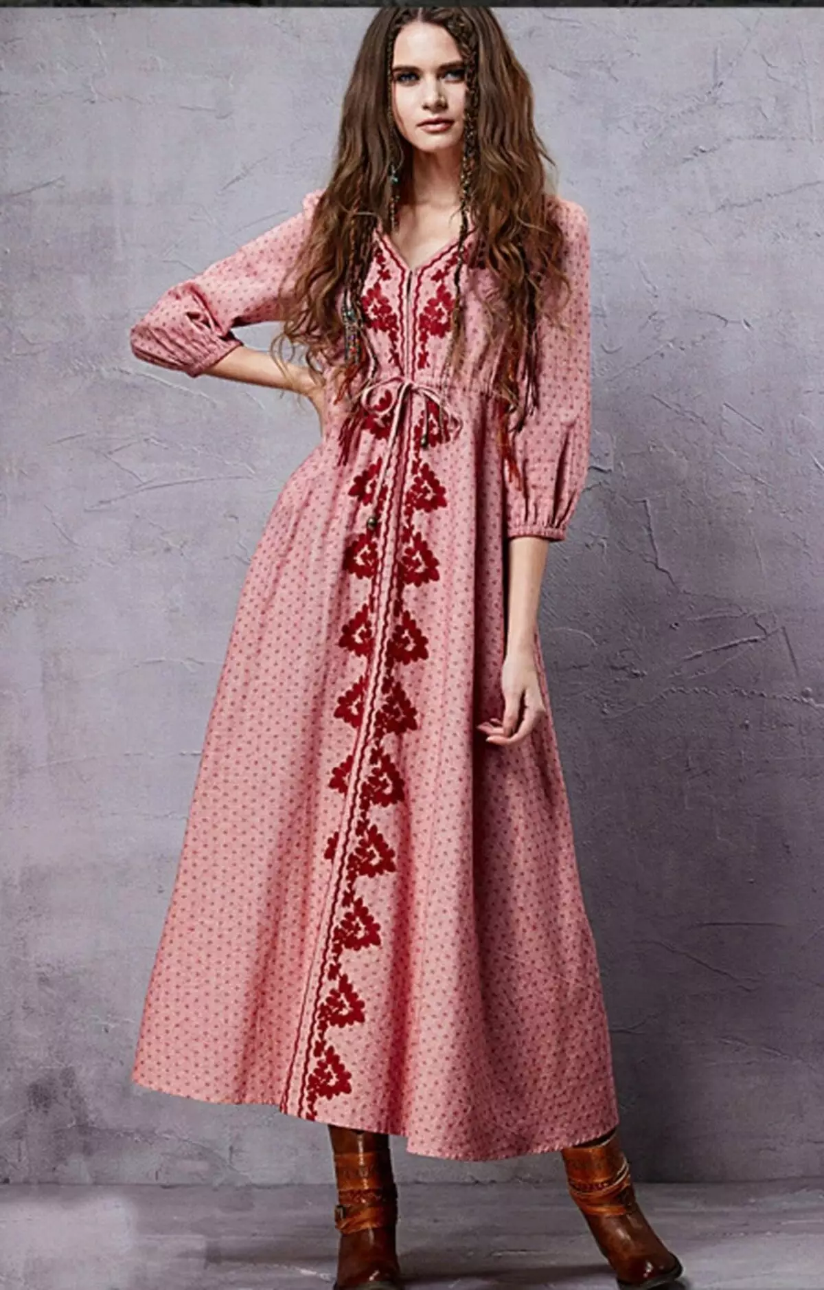 Boho-rustikalna haljina midi stila