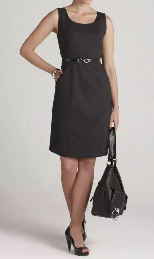 Ķermeņa Krāsu Zeķubikses melnā Office kleita