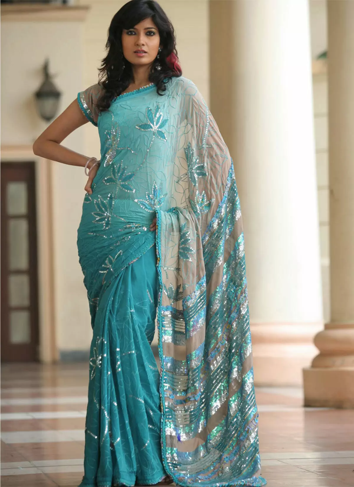 Dress Sari në stilin oriental