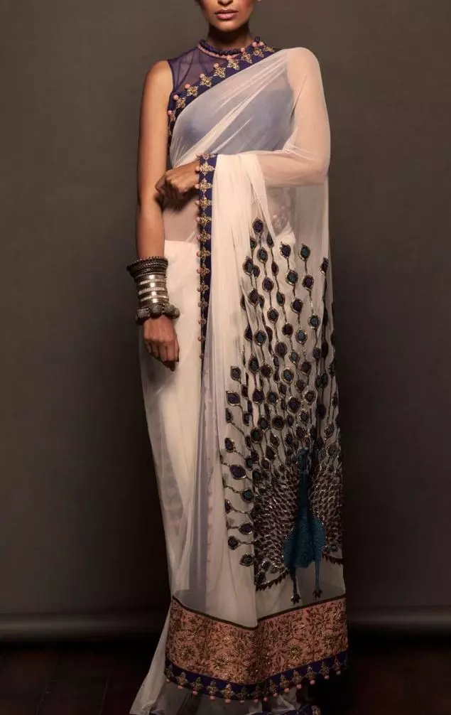 Sari kjole med orientalsk mønster