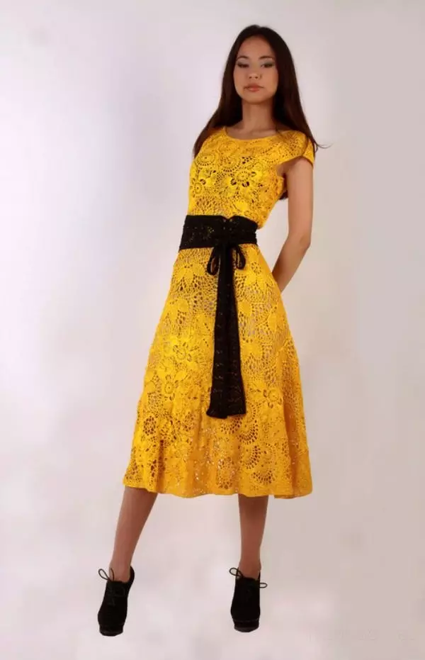 Yellow dzakarukwa midi Dress