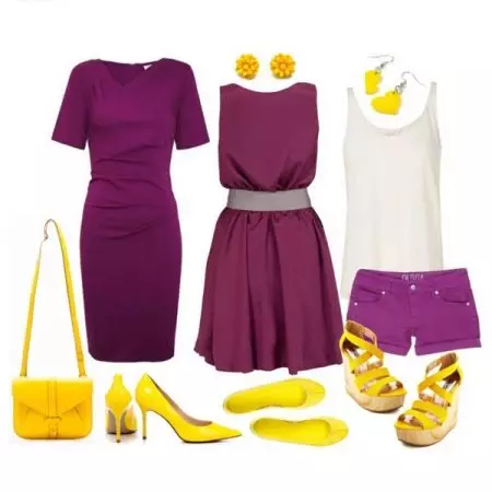 紫色禮服與黃色配件