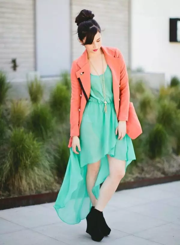 Mint kupfeka ne peach jacket