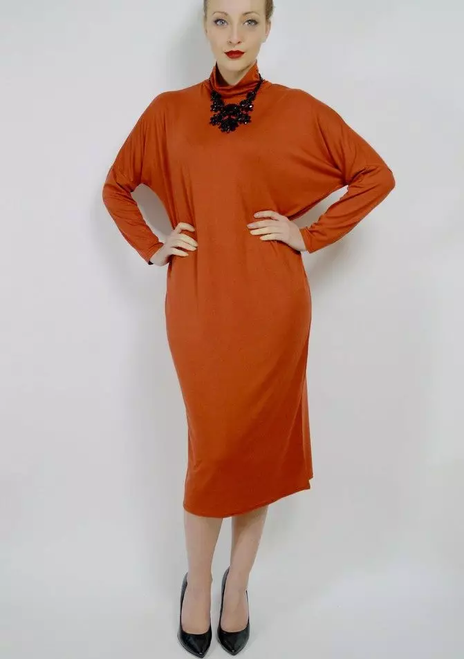 Terracotta Medium Length Dress.