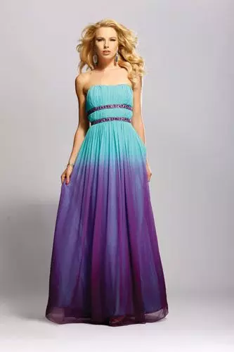 Violet-turkizna obleka