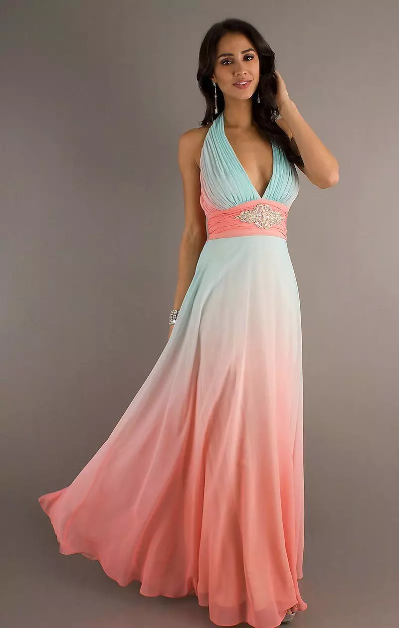 Coral long dress