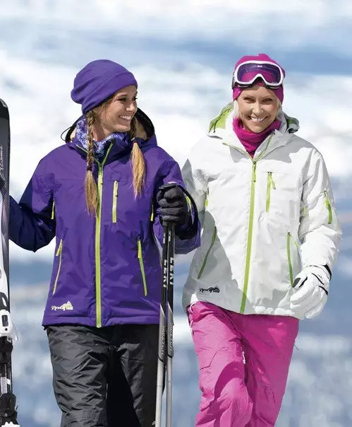 Ski kostim (90 foto): modèl ski sezon fredi Fanm, ki jan yo chwazi 14837_11