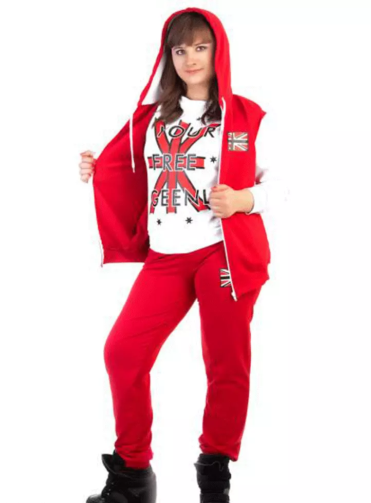 חליפת ספורט אדומה (27 תמונות): דוגמניות של אדום 14842_18