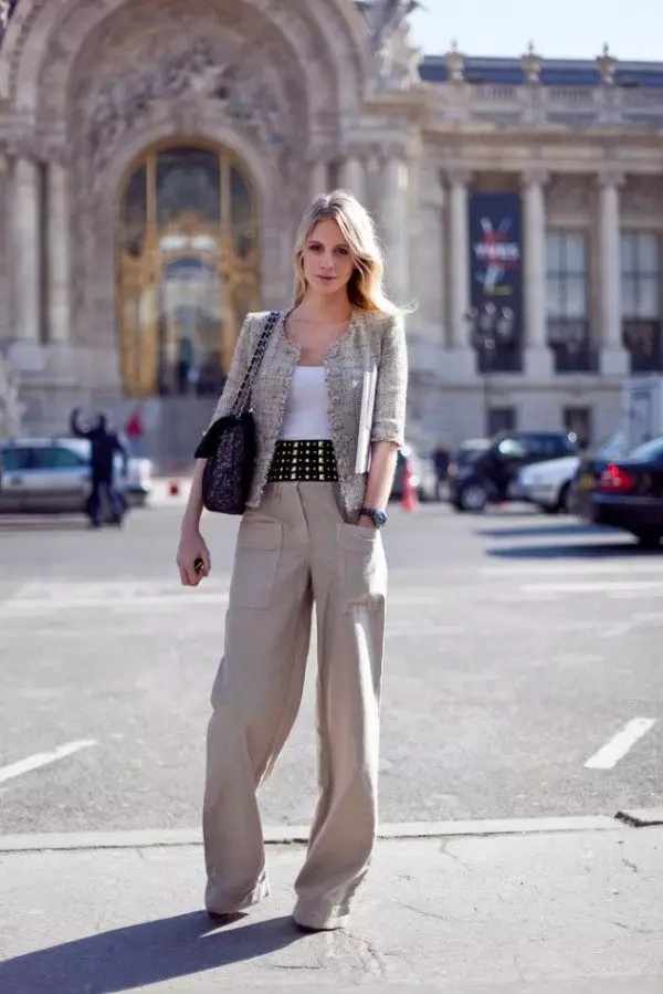 Trouser Կանացի զգեստներ 2021 (242 լուսանկար). Նոր եւ նորաձեւության միտումները, Chanel ոճը 14844_224