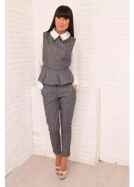 Celana Trouser dengan Basco (45 foto): Suit Celana Wanita Asli 14845_23