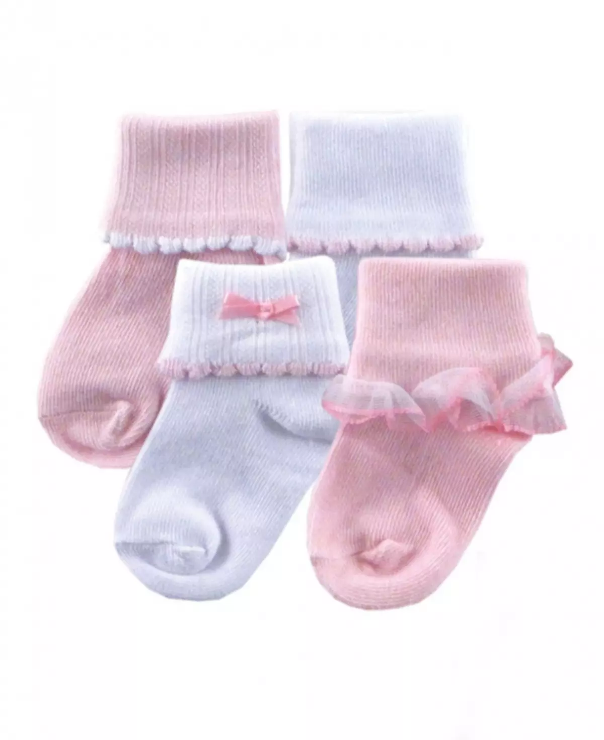 ਨਵਜੰਮੇ ਲਈ socks (59 ਫੋਟੋ): girls ਲਈ ਬੁਣਿਆ ਮਾਡਲ, ਆਕਾਰ ਨਾਲ ਪਤਾ ਕਰ ਰਹੇ ਹਨ 14951_4