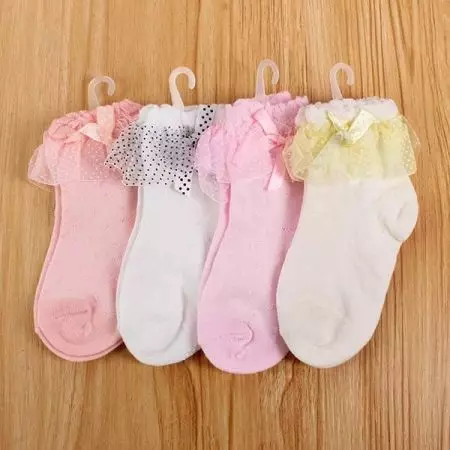 Li-socks bakeng sa bacha ba bacha (linepe tse 59): Meetso ea banana, e ikemiselitse ka boholo 14951_42