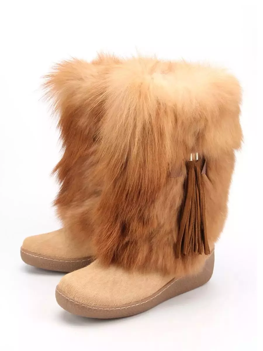 Women sa natural nga maghiusa (53 litrato): Reindeer Fur sapatos nga gihimo sa Canada 15060_5
